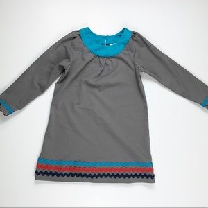 {Hanna Andersson} Gray Embroidered Ric Rac Dress